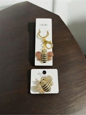 Isabella Bee Crystal Bag Charm & Bee Brooch ( Set of 2 )